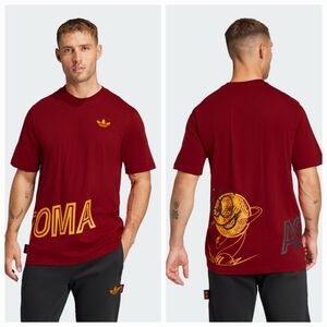 NWT AS Roma Adidas Mens Graphic T Shirt Short Sleeve Tee Size M Soccer Italy